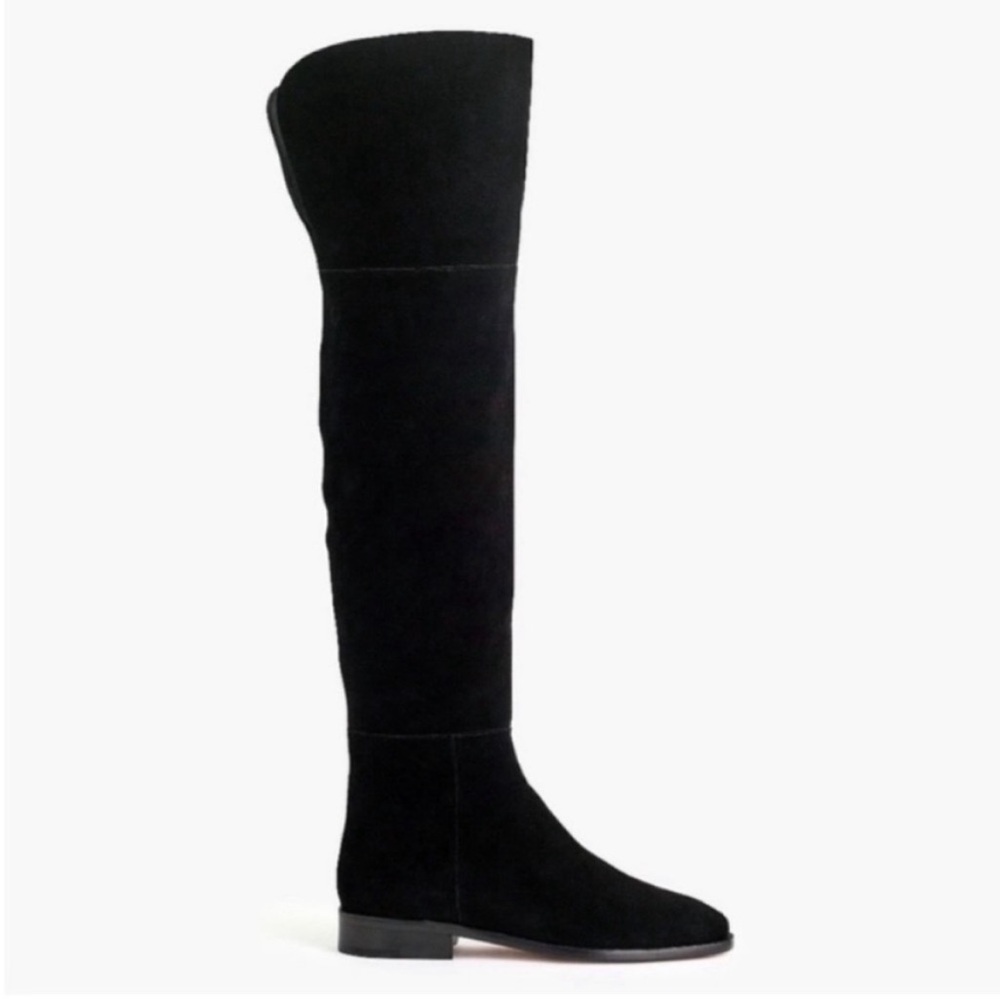 Like New J. Crew Over the Knee Suede Riding Boots in Black